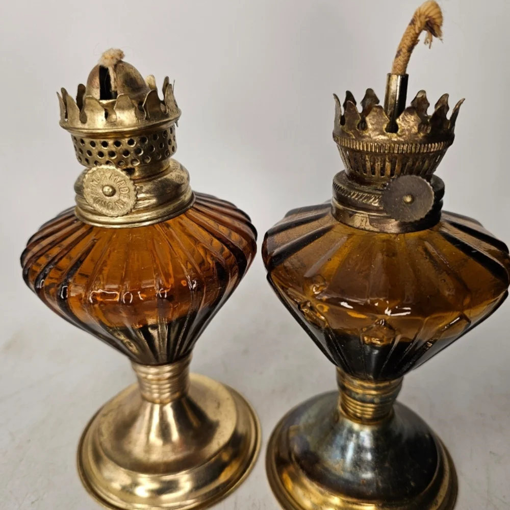 Unique Vintage Brown and Gold Lanterns with Ornate‎ Accents